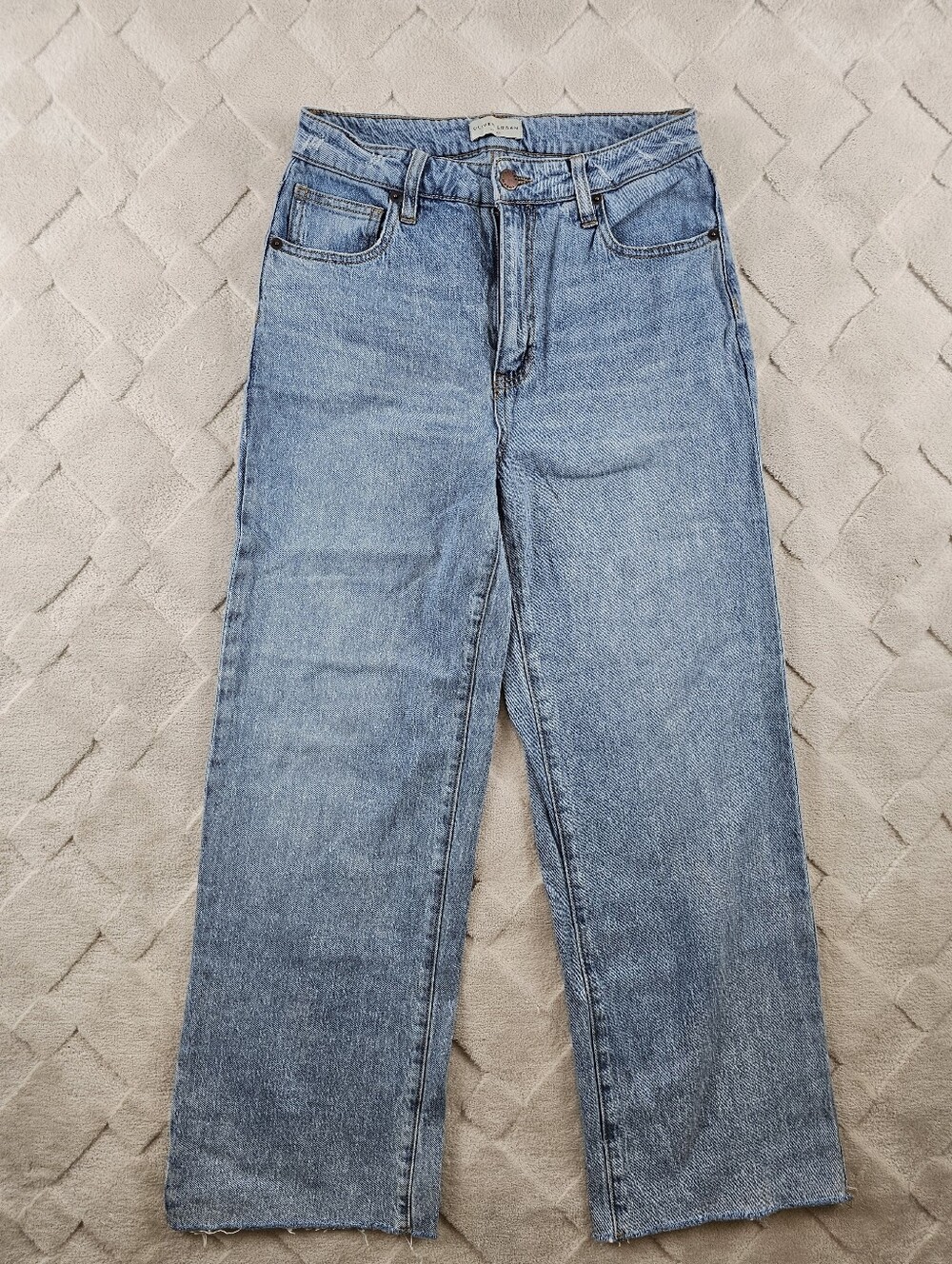 Oliver Logan Aberdeen Wide Leg Crop Jean Womens 27 Light Wash Denim
